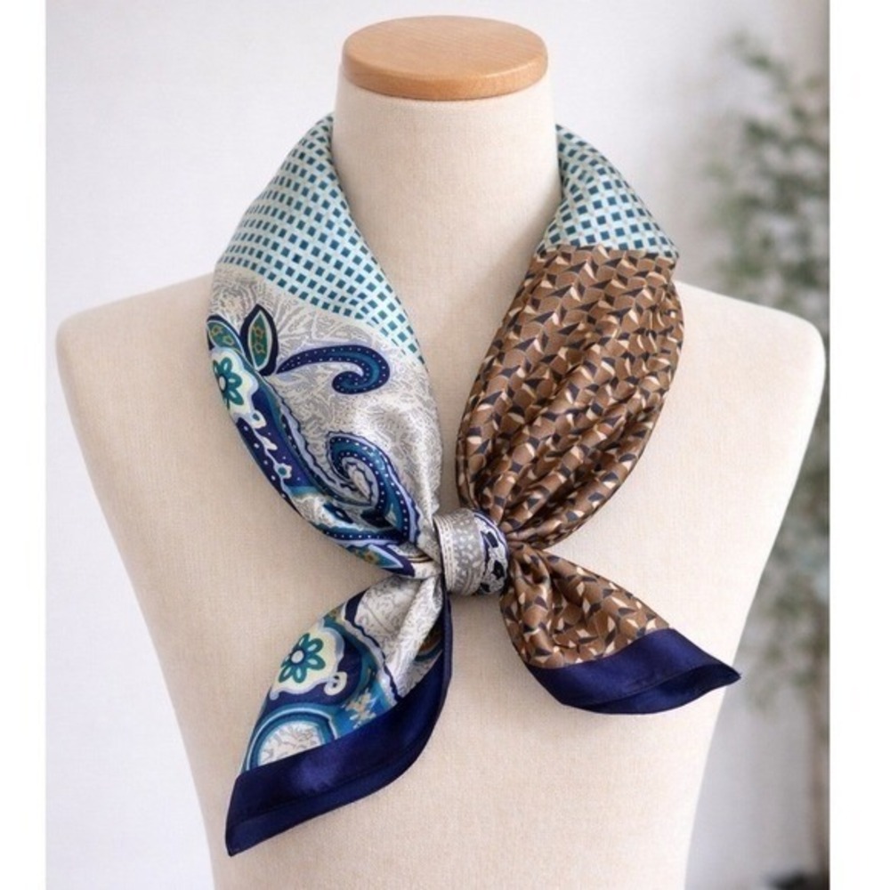 NWT Pretty Persuasions 100% Pure Silk Paisley Scarf Square 20x20 Executive Chic - Picture 6 of 7